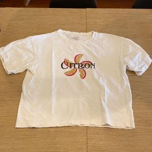 “Citron” boxy crop t-shirt from Madewell, size M